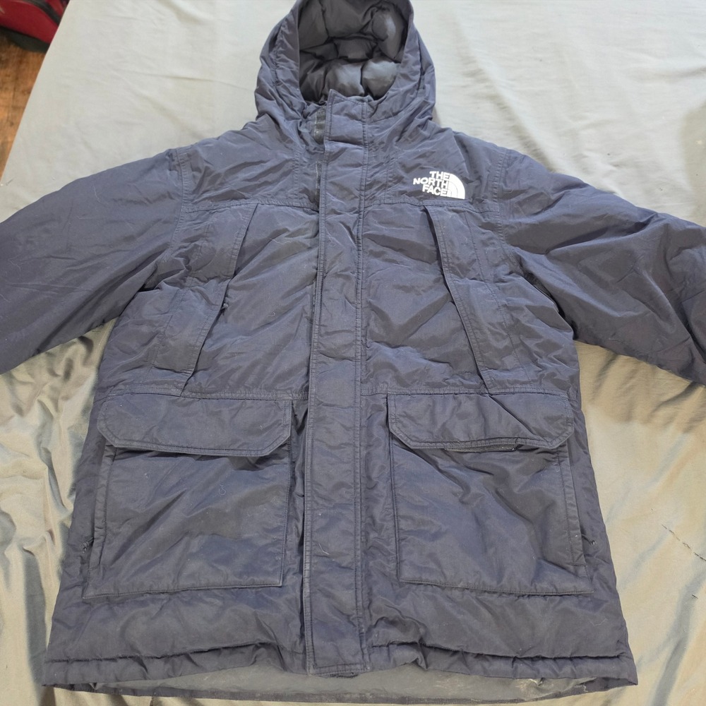 The North Face DryVent 600 Down Parka Jacket Mens Large Navy Blue Puffer Hooded